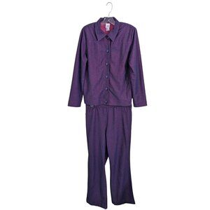 Weekenders Vintage 2 Piece Suit Set Womens Med Pants Jacket Purple Pink